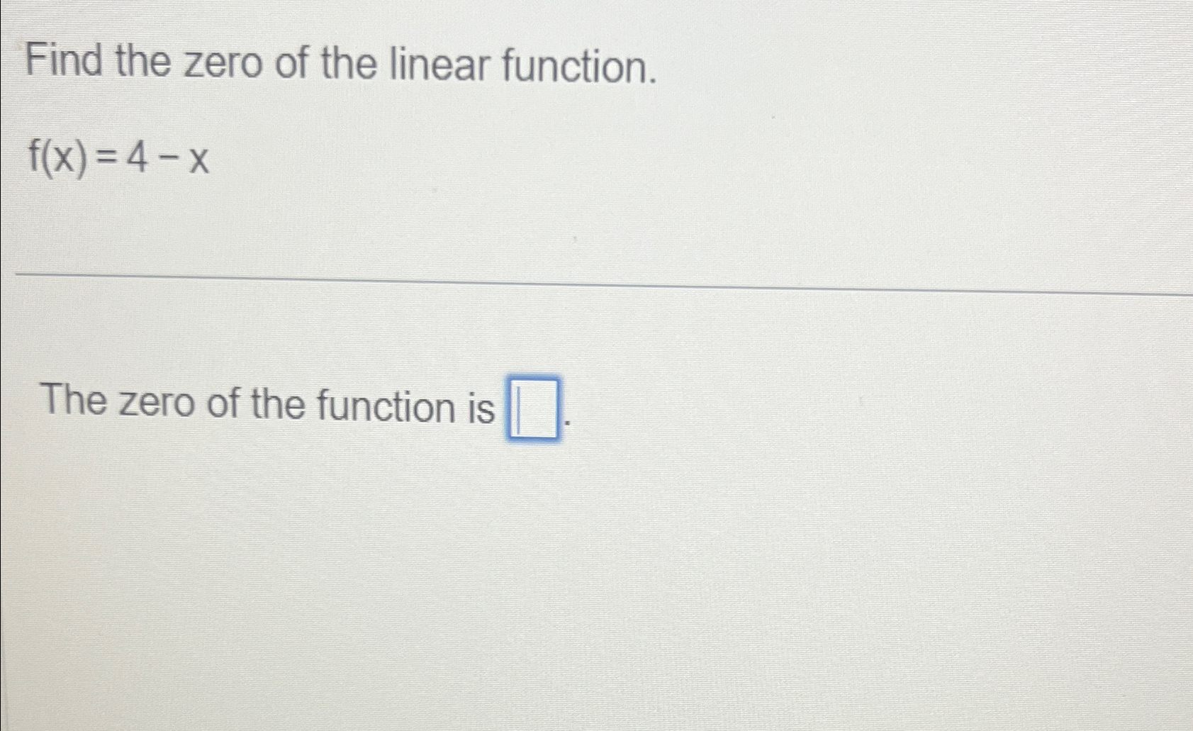 how to determine the zero of a linear function