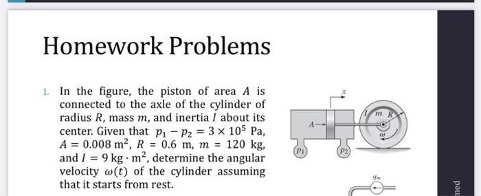 Solved Homework Problems 1. In the figure, the piston of | Chegg.com