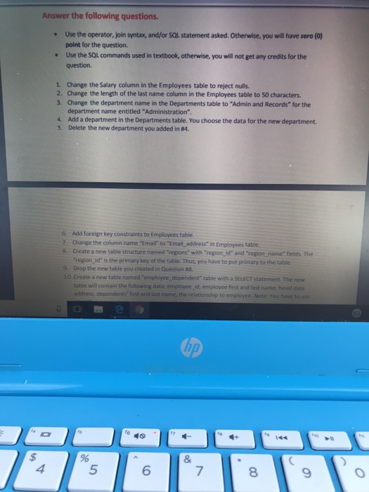 Solved Answer the following questions. • Use the operator, | Chegg.com