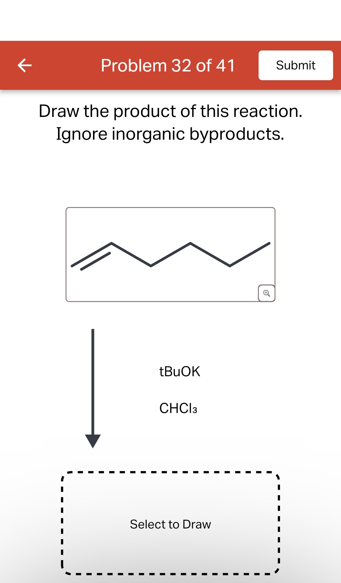 Solved Problem 32 ﻿of 41Draw the product of this reaction. | Chegg.com