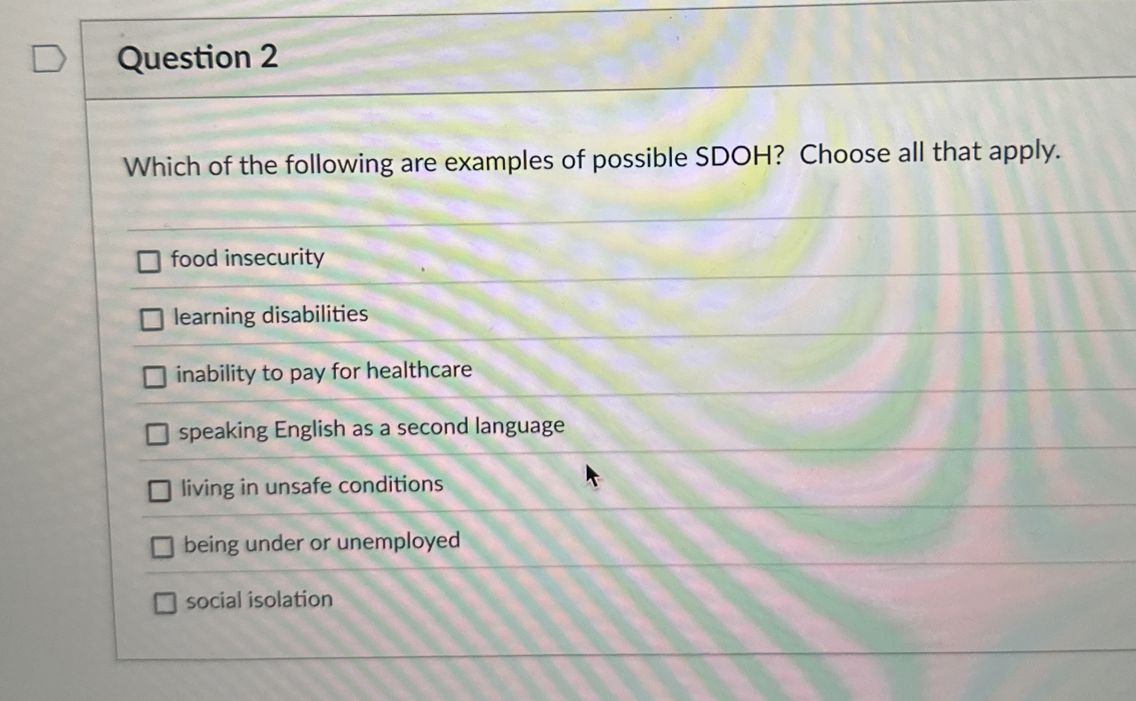 Solved Question 2Which of the following are examples of