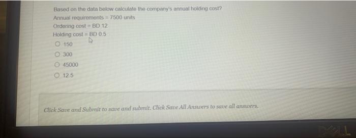 Solved Based on the data below calculate the company's | Chegg.com