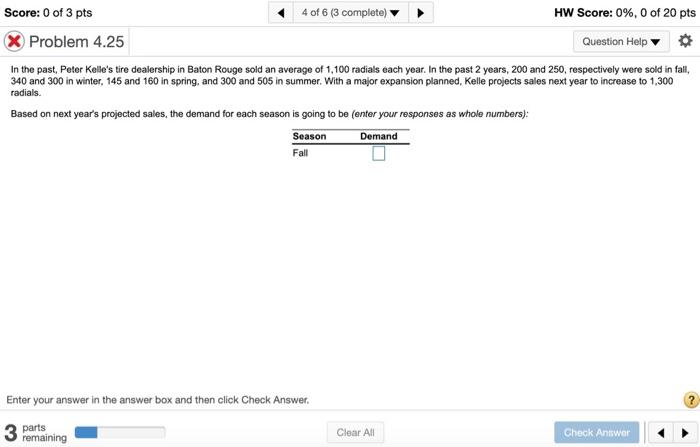 Solved Score: 0 of 3 pts 4 of 6 (3 complete) HW Score: 0%, 0 | Chegg.com