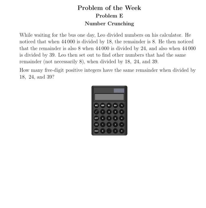 solved-problem-of-the-week-problem-e-number-crunching-while-chegg