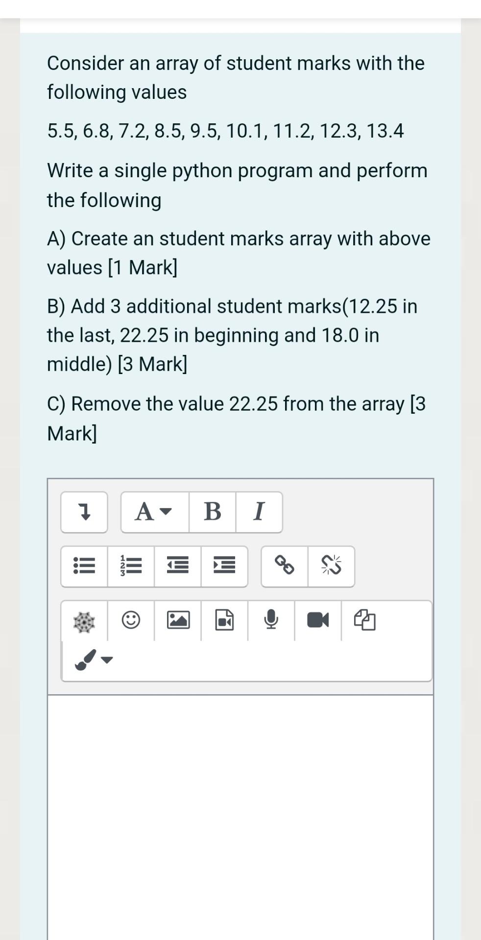 Solved Consider an array of student marks with the following | Chegg.com