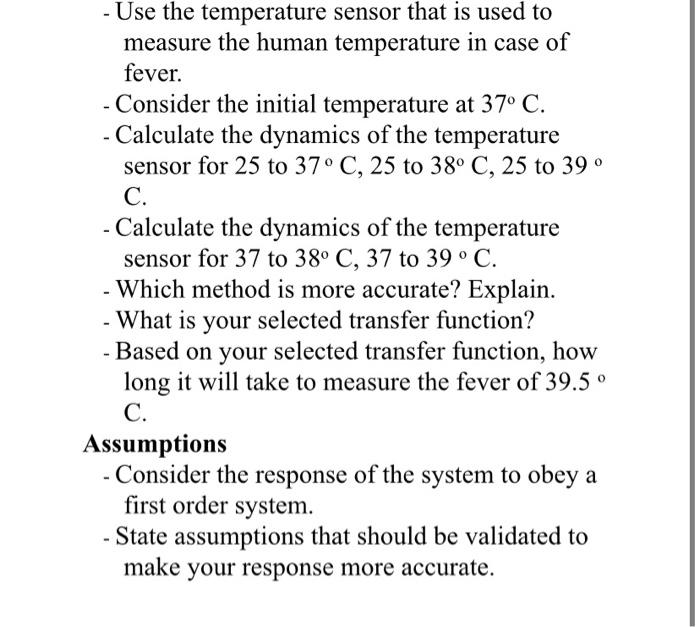 Solved - Use The Temperature Sensor That Is Used To Measure | Chegg.com