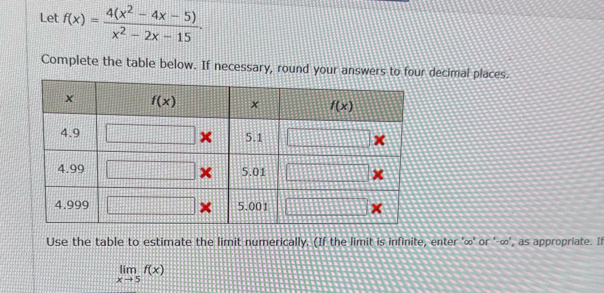 Solved Let the table below.
