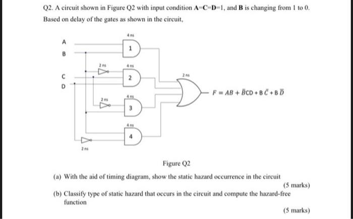 Solved Q2. A circuit shown in Figure Q2 with input condition | Chegg.com