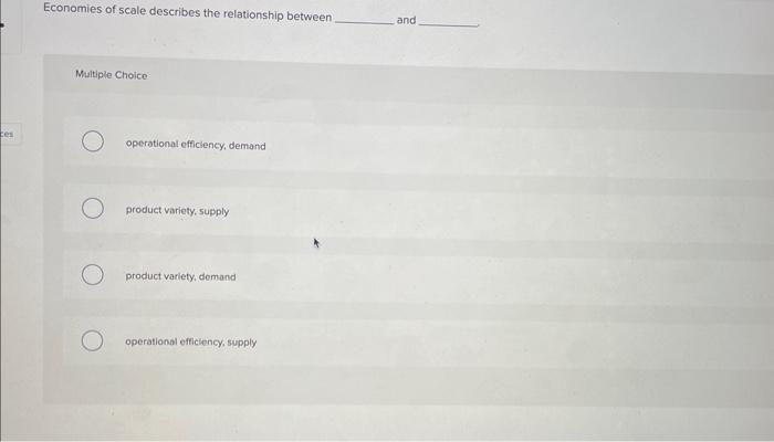 Solved Economies Of Scale Describos The Relationship Between | Chegg.com