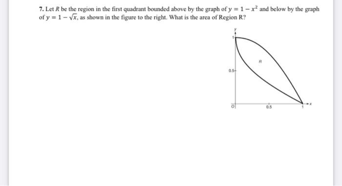 Solved 7. Let R be the region in the first quadrant bounded | Chegg.com