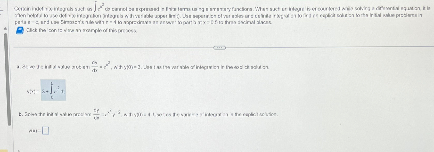 Solved Certain Indefinite Integrals Such As ∫﻿﻿ex2dx ﻿cannot 9913