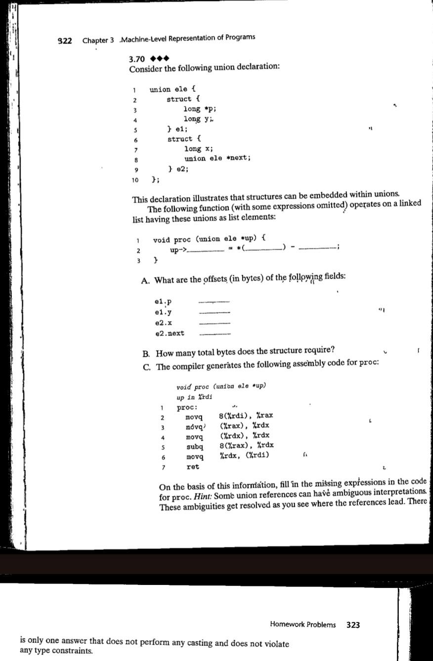 Solved 322 Chapter 3 Machine-Level Representation of | Chegg.com