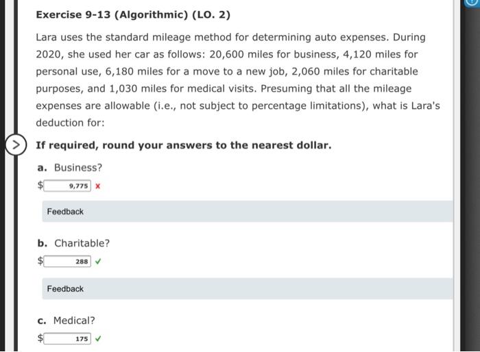 Solved Exercise 913 (Algorithmic) (LO. 2) Lara uses the