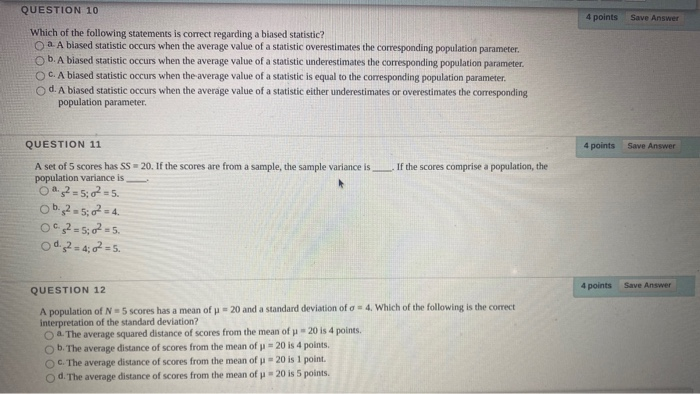 Solved QUESTION 10 4 points Save Answer Which of the | Chegg.com