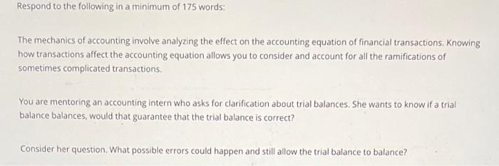 Solved Respond to the following in a minimum of 175 words: | Chegg.com