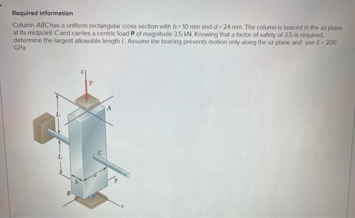 Solved Required information Column ABC has a uniform | Chegg.com