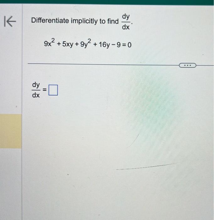 Solved Differentiate Implicitly To Find Dxdy