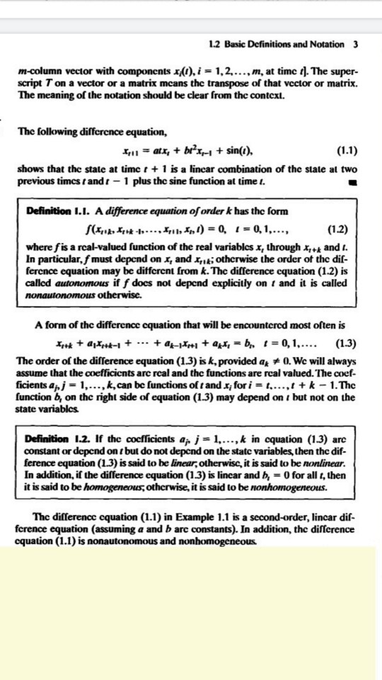 Solved DIFFERENCE EQUATIONS, Y, AND EXAMPLES 1.1 | Chegg.com