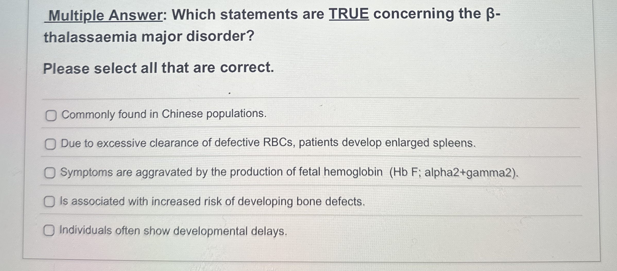 Solved Multiple Answer: Which statements are TRUE concerning | Chegg.com