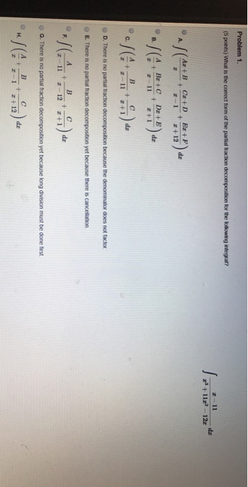 Solved Problem 1. 5 points) What is the correct form of the | Chegg.com