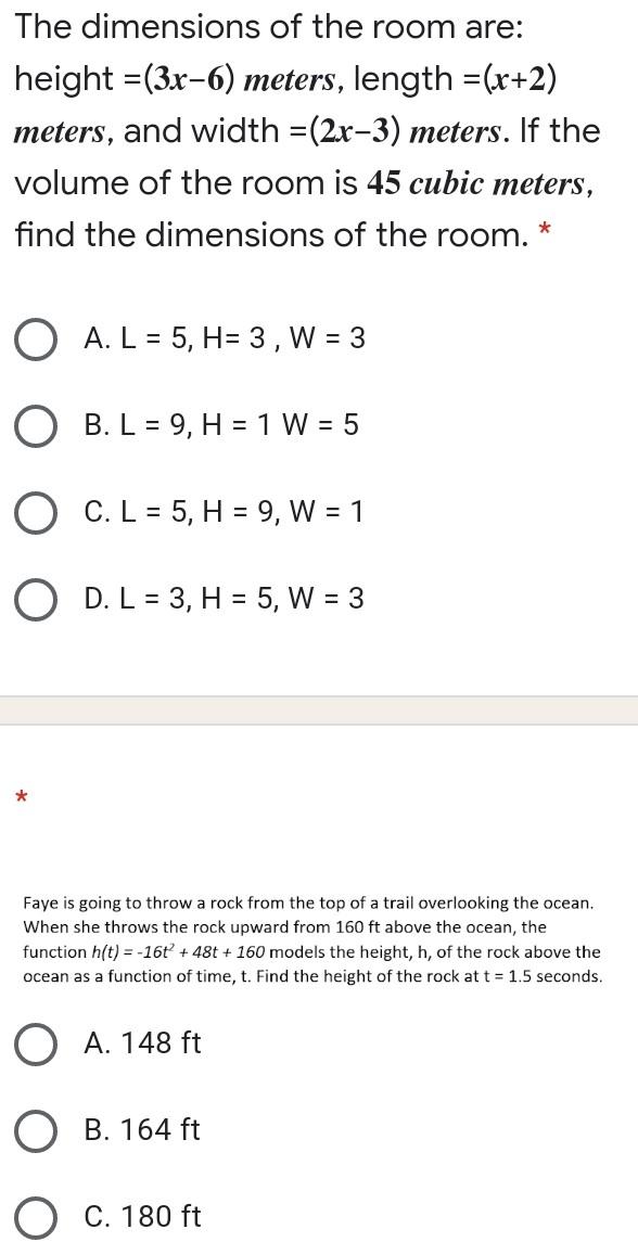 Solved The Dimensions Of The Room Are Height 3x 6 Met Chegg Com