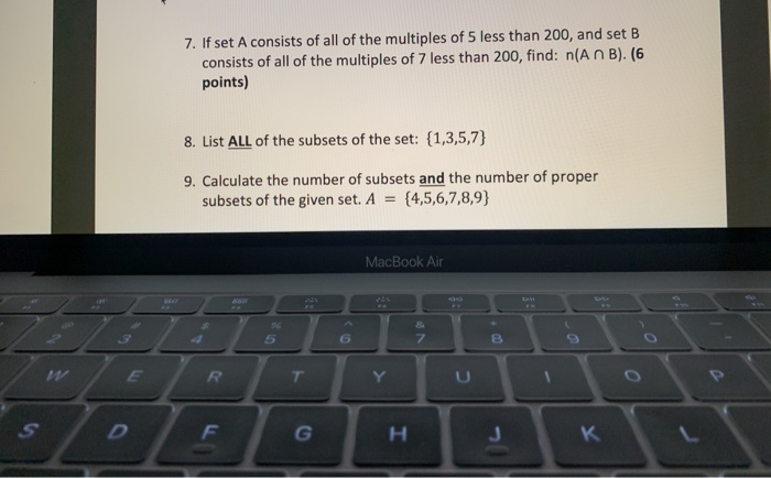 Solved 7 If Set A Consists Of All Of The Multiples Of 5 Chegg Com