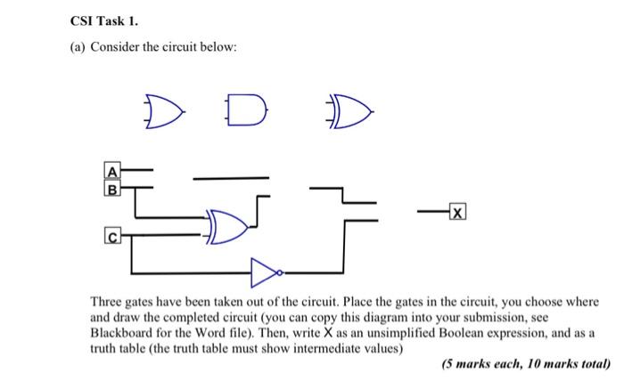Solved CSI Task 1. a Consider the circuit below B C D Chegg