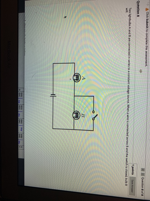 Solved two lightbulbs a and b are connected across b and the | Chegg.com