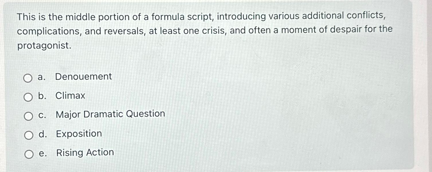 Solved This is the middle portion of a formula script, | Chegg.com