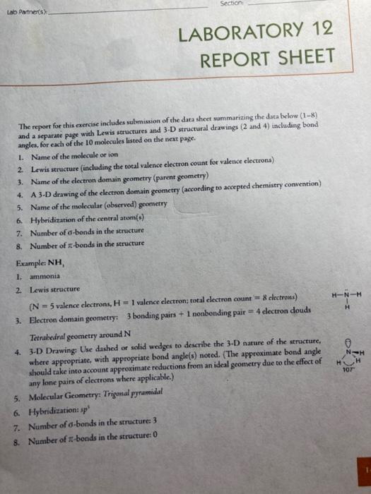 Solved Section Lab Partners LABORATORY 12 REPORT SHEET The | Chegg.com