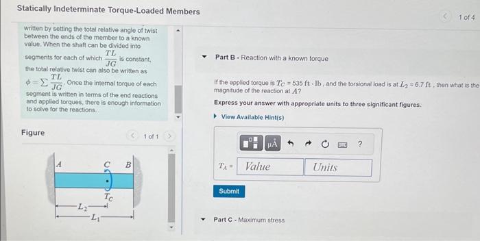 Solved Statically Indeterminate Torque Loaded Members 1224