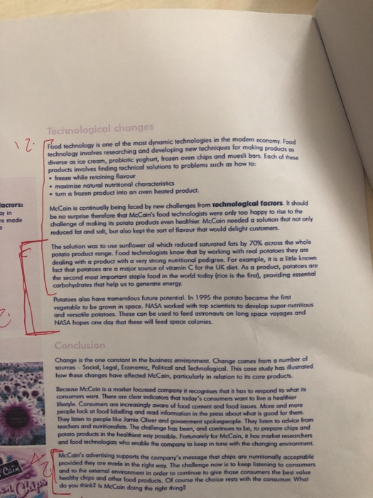 Mccain foods slept analysis image