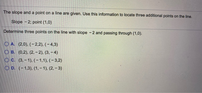 Solved The slope and a point on a line are given. Use this | Chegg.com