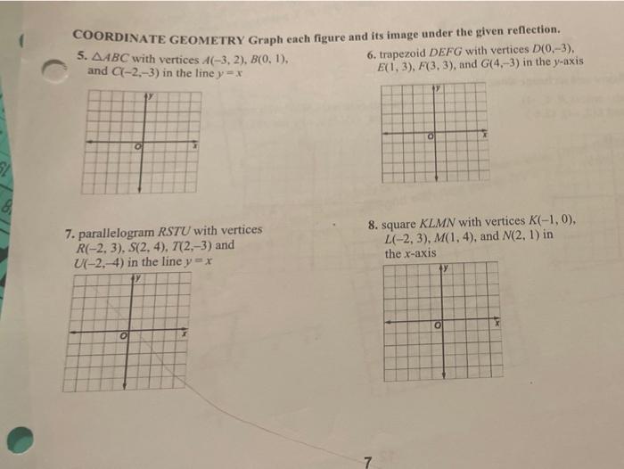 Solved COORDINATE GEOMETRY Graph each figure and its image