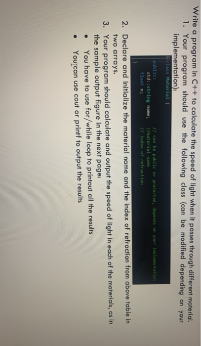 Solved Write a program in C++ to calculate the speed of | Chegg.com