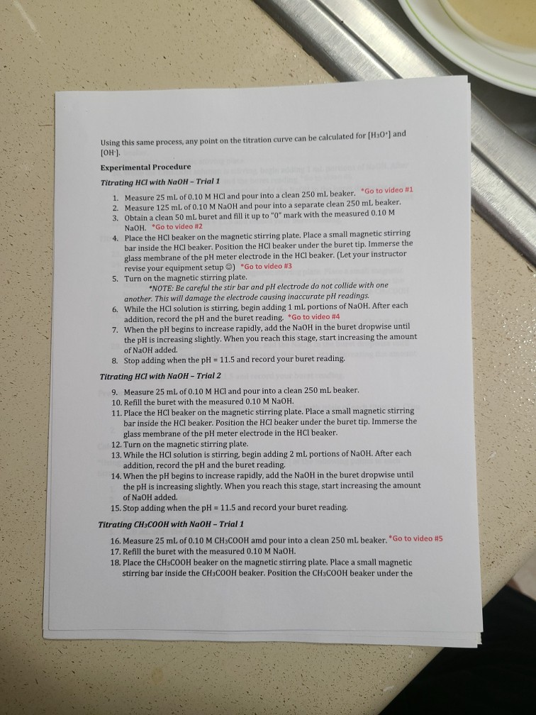 Solved Experiment 7 AcidBase Titrations Objective To use