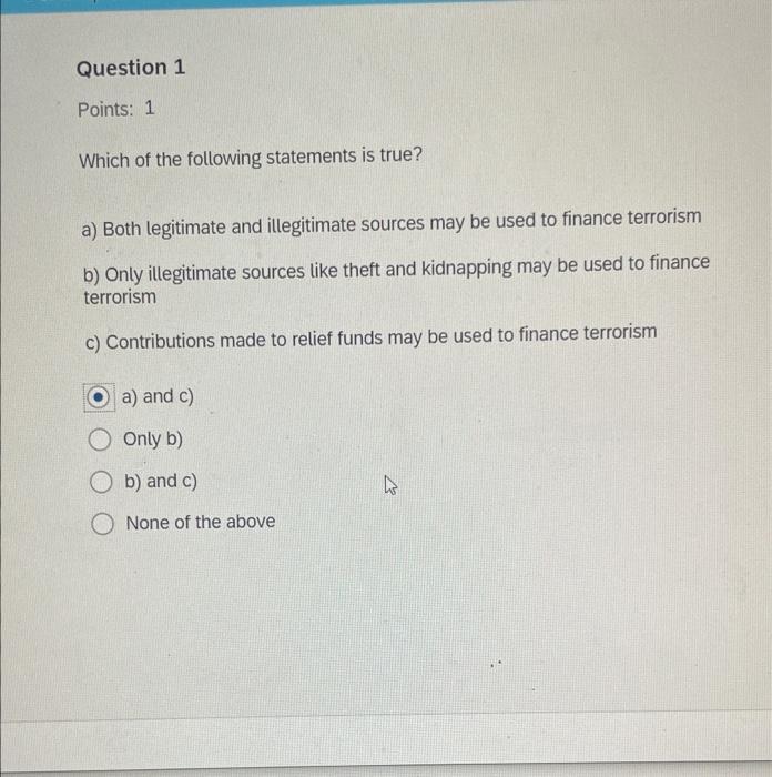 Solved Points: 1 Which of the following statements is true? | Chegg.com