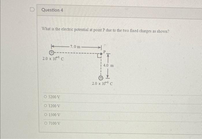 Solved What is the electric potential at point P due to the | Chegg.com