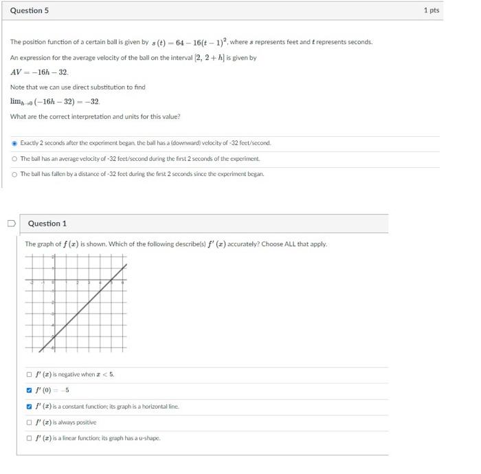 Solved Question 5 1 pts The position function of a certain | Chegg.com