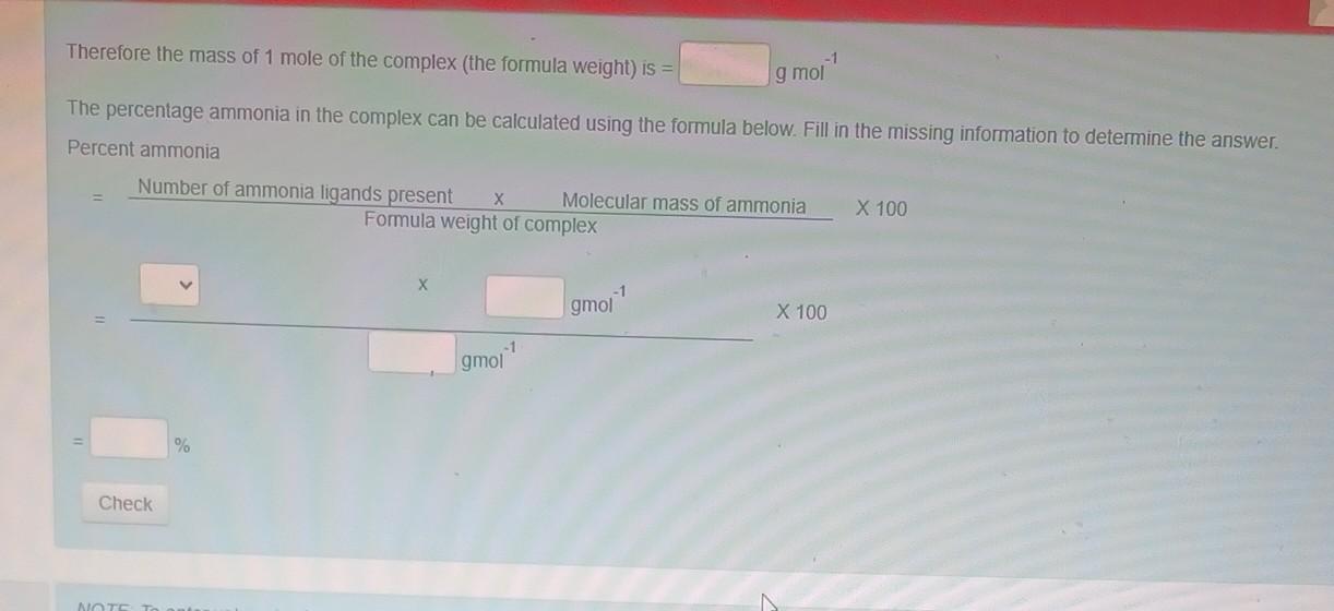 Solved A student made the complex with the structure shown | Chegg.com