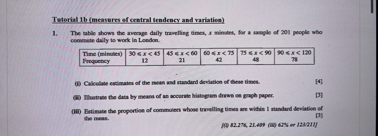 Solved Tutorial 1b (measures of central tendency and | Chegg.com
