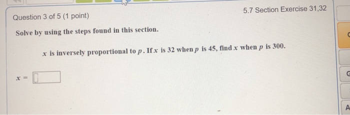 Solved 5.7 Section Exercise 31,32 Question 3 of 5 (1 point) | Chegg.com