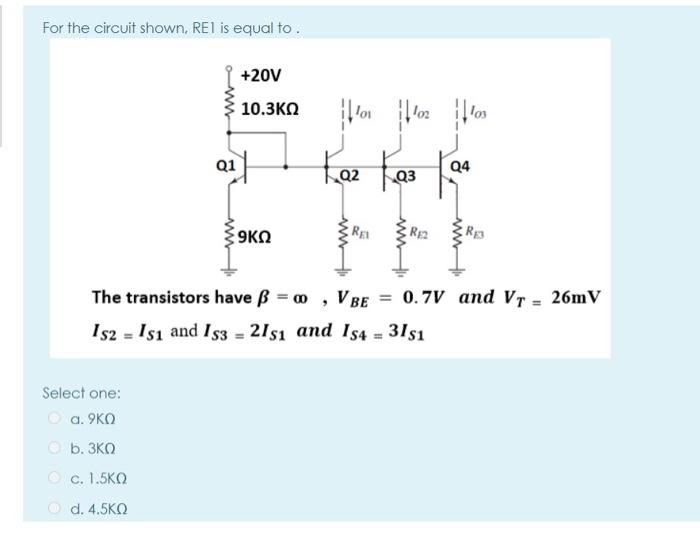 Solved For The Circuit Shown Rel Is Equal To v 10 3 Chegg Com