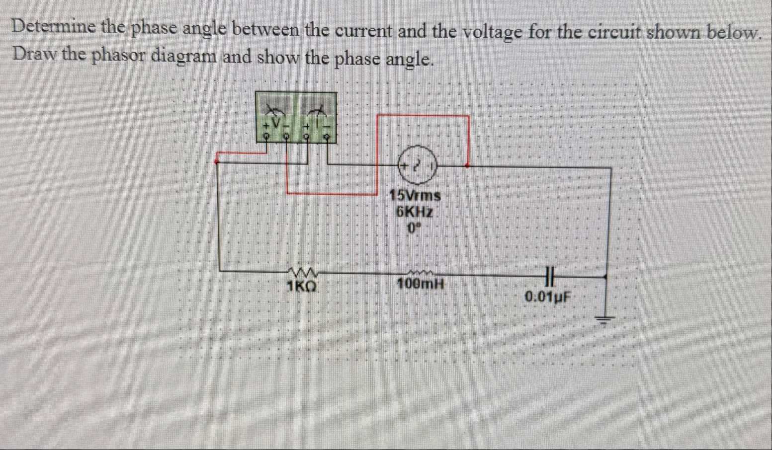 Solved Determine the phase angle between the current and the | Chegg.com