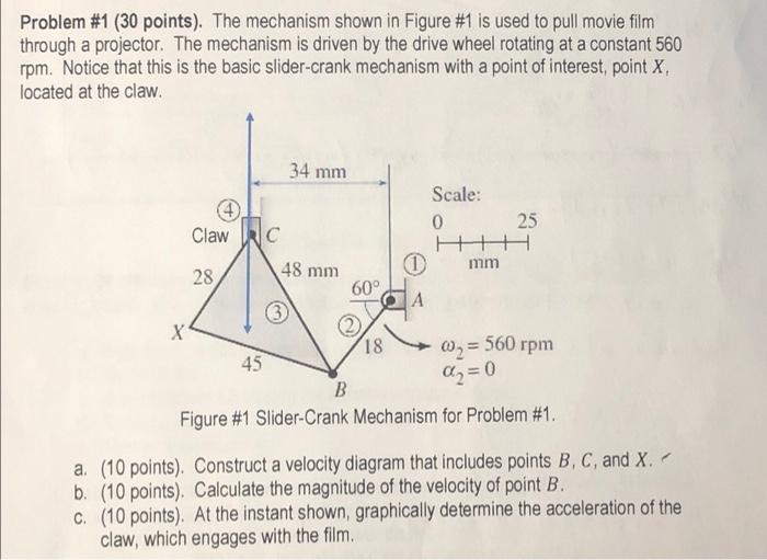 Solved Problem #1 (30 points). The mechanism shown in Figure | Chegg.com