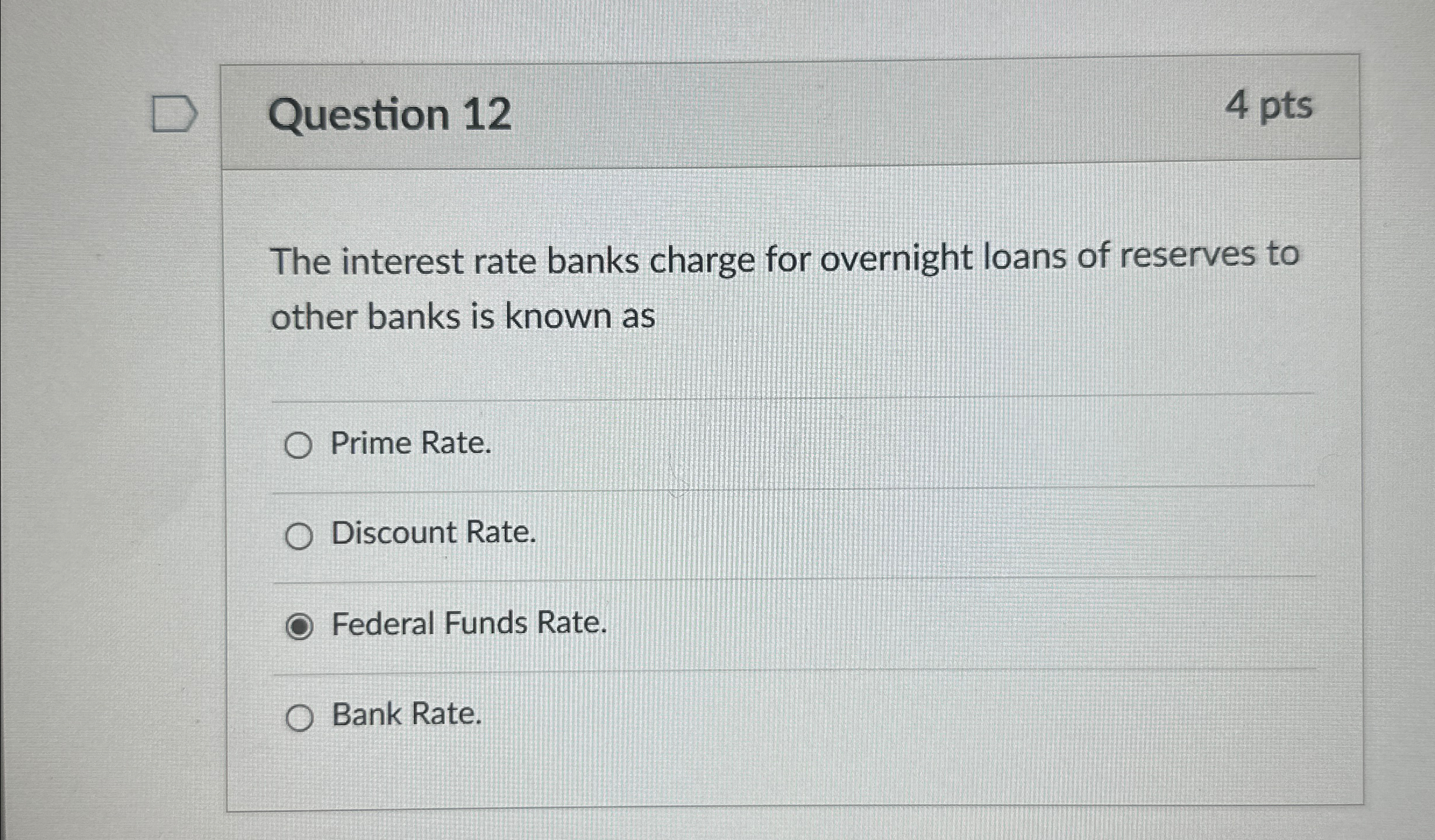Solved Question 124 ﻿ptsThe interest rate banks charge for | Chegg.com