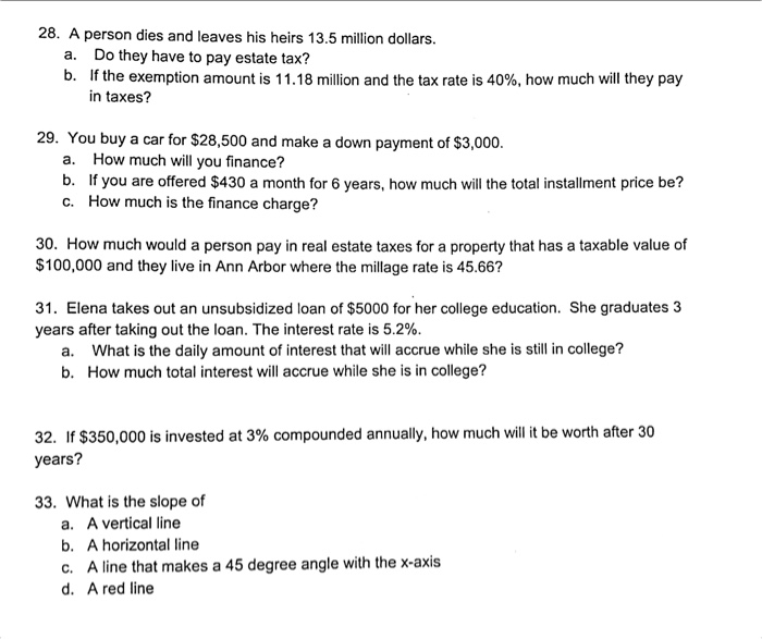 Solved 28. A person dies and leaves his heirs 13.5 million | Chegg.com