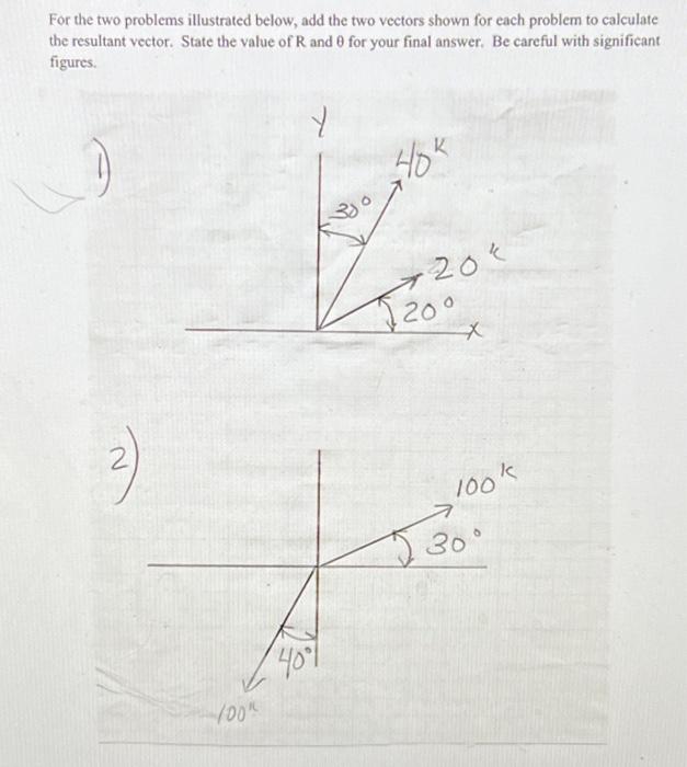 Solved For the two problems illustrated below, add the two | Chegg.com