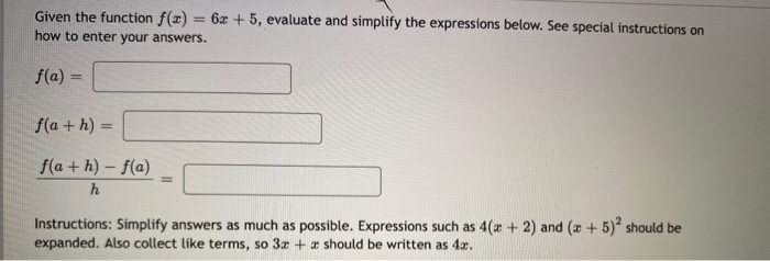 Solved Given the function f(x) = 2x + 7, evaluate and | Chegg.com