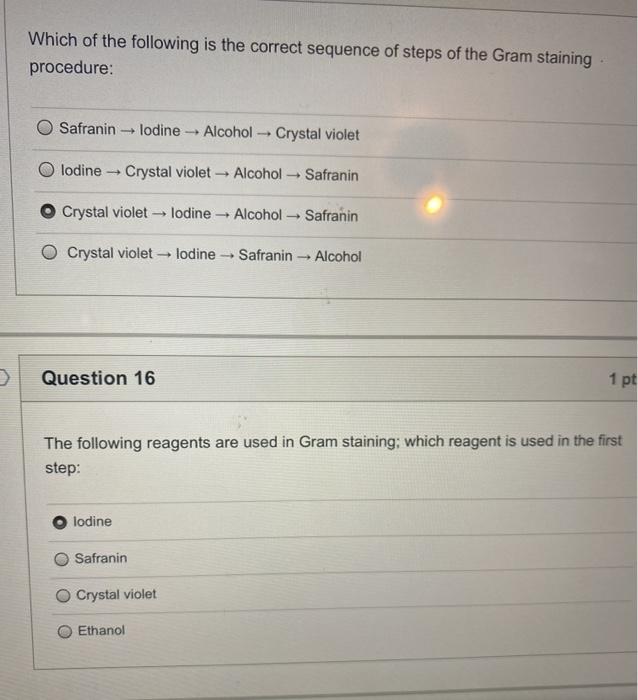 Solved Which of the following is the correct sequence of | Chegg.com